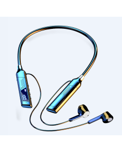 Trådløse sportshovedtelefoner i øret, halsmonteret, digital skærm, HiFi, Bluetooth 