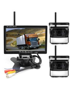 Trådlöst backkamera-kit med dubbla kameror, 7" display