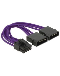 DeLOCK adapterkabel, 8-benet PCI-Express til 2x4-benet, 0,15 m