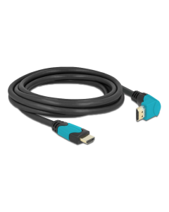 Delock High Speed HDMI-kabel han-han 90° ned 48 Gbps 8K 60 Hz 3 m