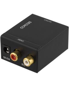 DELTACO lydkonverter fra analog til digital, 2xRCA, S/PDIF, sort
