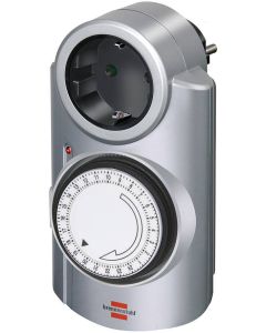 Brennenstuhl timer, jordet, 24 timers indstilling, kæledyr, 240V/16A/3500W, sølv