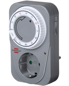 Brennenstuhl timer til jordede stikkontakter, 2h, 230V/16A/3500W, grå/hvid