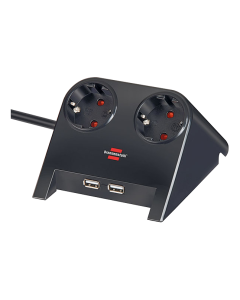Brennenstuhl Desktop-Power, 2xCEE7/4, 2xUSB 2.1A, 1,8m kabel, sort