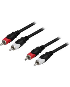 DELTACO Audio kabel, 2xRCA ha - ha, 10m