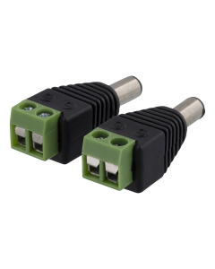 DELTACO 2-polet skrueterminal til 5,5 DC, 2-Pack, Screw fix, 5,5 DC han,