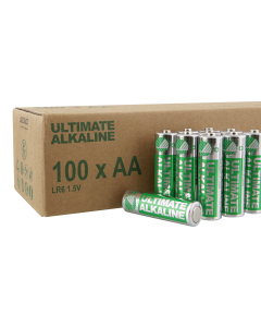 DELTACO Ultimate Alkaline batterier, LR6/AA størrelse, 100-pak bulk