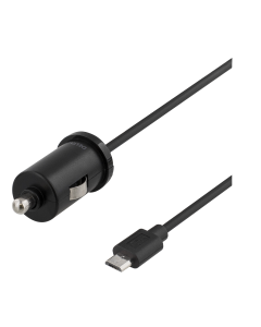 DELTACO biloplader med Micro USB, 2.4A, 1xUSB Micro B ha, 1m, sort