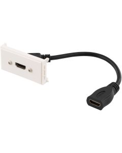 DELTACO Outlet panel, 1xHDMI, 0,2m, hvid