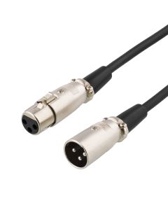 DELTACO XLR lydkabel, 3-benet ha - 3-benet ho, 8m, sort