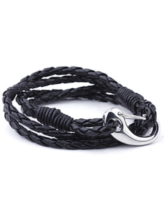 Vävad läderarmband med titan stål