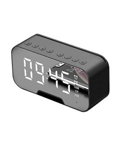 Digitalt LED vækkeur med Radio, Bluetooth, højttaler, temperaturmåler - Sort