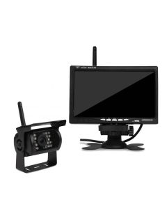 Trådlös kamera med 7" display för hästtransporter, auto IR-mörkerseende, 120° vidvinkel, komplett paket