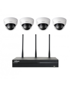 Dahua overvågningspakke, 4 WIFI Full HD IP-kameraer + WIFI NVR, IP67/IK10, 30m IR, 1 TB