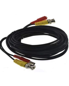 Premium koaksialkabel BNC og strøm, BNC ha -ha, 2,1 mm, 3 m, sort
