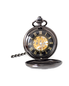 Retro pocket watch, romerska siffror, mörk metall