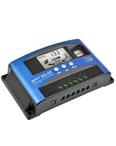 Solcelleregulator MPPT 60A, til solpaneler og strømforsyning, 2xUSB, afladningsbeskyttelse