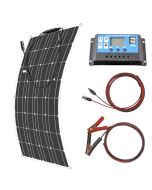 100W Solpanelpakke / Solcellepakke, med solcelle, regulator og ledninger, monokrystallinsk, fleksibelt design, kan udvides