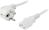 DELTACO enhedskabel, vinklet CEE 7/7 - lige IEC C13, 0,2m, hvid