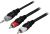 DELTACO Audio kabel 3,5mm ha - 2xRCA ha 20m