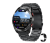Sort Smartwatch med metalarmbånd, Android/iOS, Touchskærm, Bluetooth, Puls- og blodtryksmåler, IP67