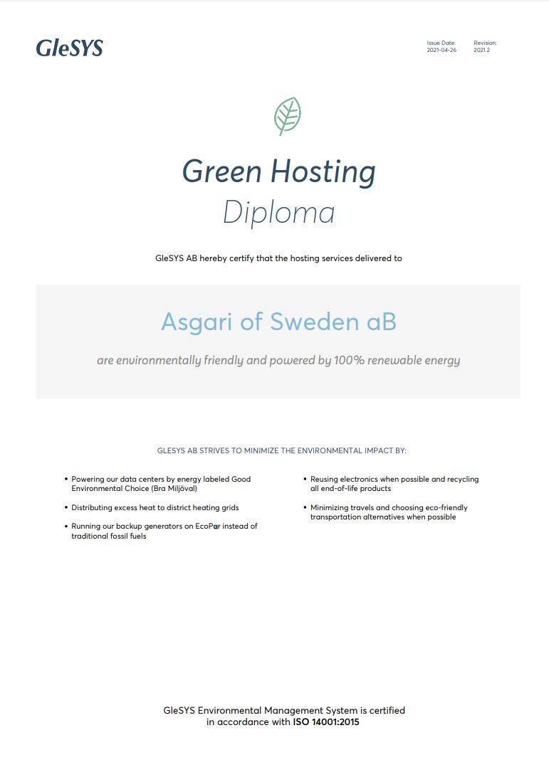 Prylstaden hostar med green hosting, fornyelsebar energi